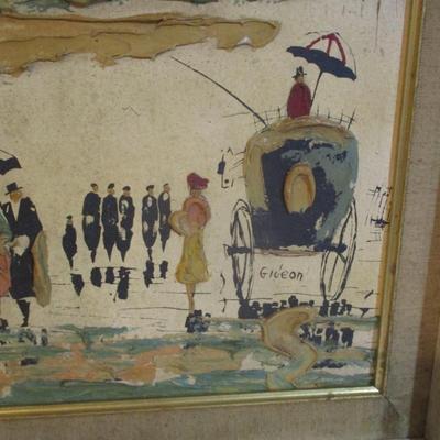 Approx 21 1/8" x 12 1/2" Mid-Century Impressionist Oil Painting By Elmo Gideon