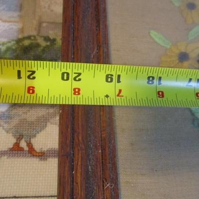 Approx 20 1/4" x 16 1/4" Vintage 1970's Completed "To Love Something" Crewel Embroidery