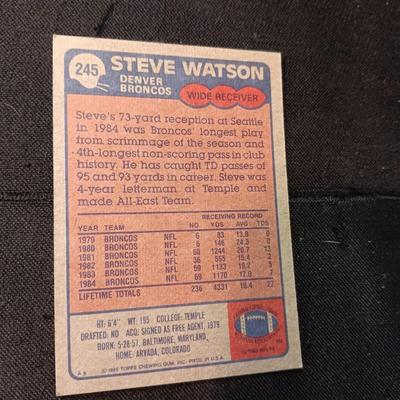 2 STEVE WATSON, DENVER BRONCOS AUTOGRAPHED CARDS