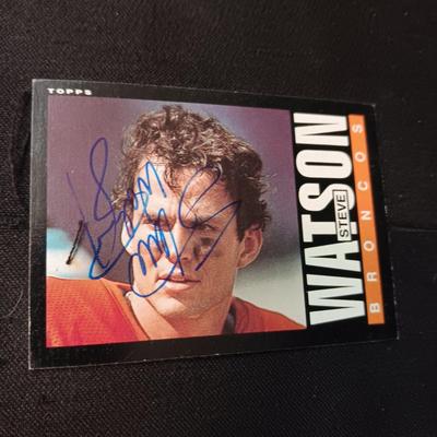 2 STEVE WATSON, DENVER BRONCOS AUTOGRAPHED CARDS