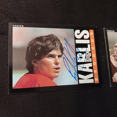 DENVER BRONCOS TOM JACKSON, RICK KARLIS & TOM JACKSON AUTOGRAPHED CARDS