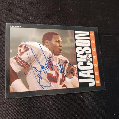 DENVER BRONCOS TOM JACKSON, RICK KARLIS & TOM JACKSON AUTOGRAPHED CARDS