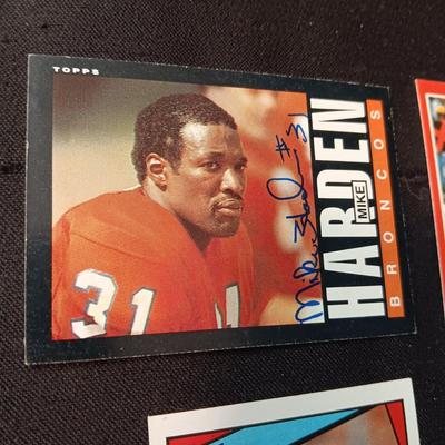 DENVER BRONCOS MIKE HARDEN & STEVE FOLEY AUTOGRAPHED CARDS ALSO JOHN ELWAY CARD