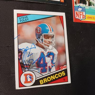 DENVER BRONCOS MIKE HARDEN & STEVE FOLEY AUTOGRAPHED CARDS ALSO JOHN ELWAY CARD