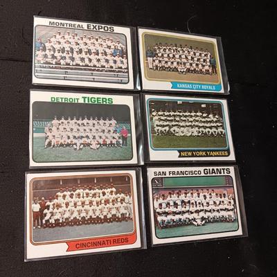 6 BASEBALL TEAM PICTURE TRADING CARDS