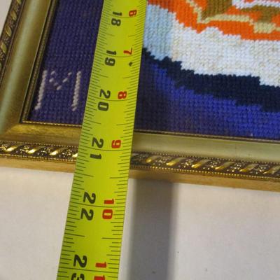 Approx 16 1/2" x 21 1/4" Framed Flamenco Dancer Cross Stitch Decor