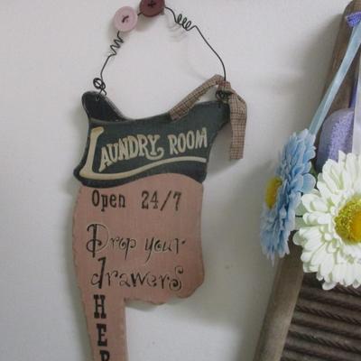 Laundry Washroom Decor Dubl Handi Washboard Raised Stone Resin Wall Tiles Enamel Hanging Soap Dish & Cup