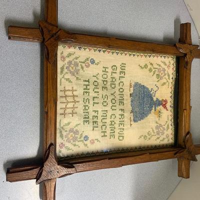 TWO Early Needlepoint Works In Antique Frames