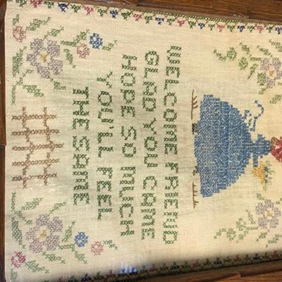 TWO Early Needlepoint Works In Antique Frames