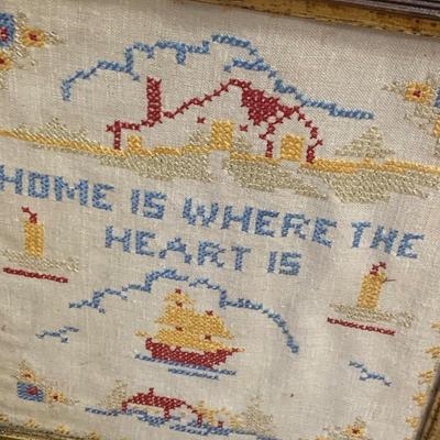 TWO Early Needlepoint Works In Antique Frames