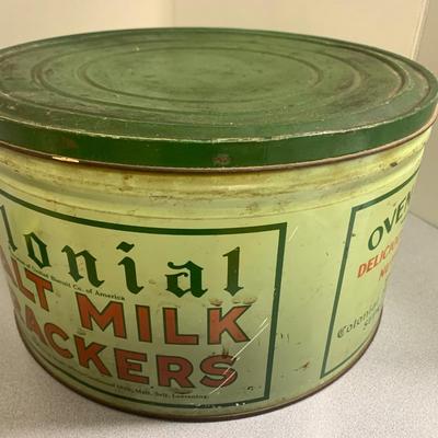 Large Colonial Biscuit Co Malt Milk Crackers Tin