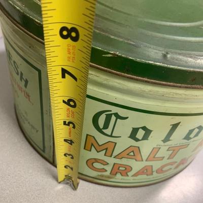 Large Colonial Biscuit Co Malt Milk Crackers Tin