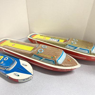 Ohio Art Tin Toy Boats Lot