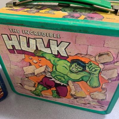 Vintage Marvel Lunchboxes Incredible Hulk & 6 Million Dollar Man