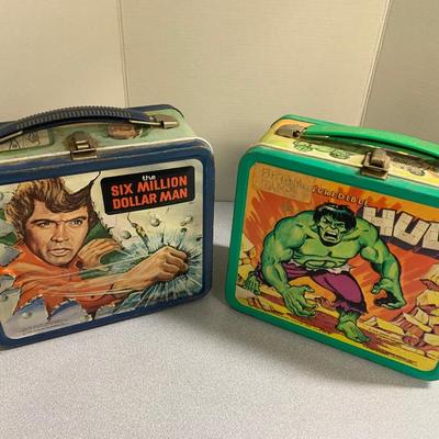 Vintage Marvel Lunchboxes Incredible Hulk & 6 Million Dollar Man