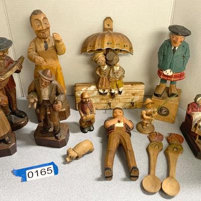 Vintage Carved Wood /Composite Figurines Lot