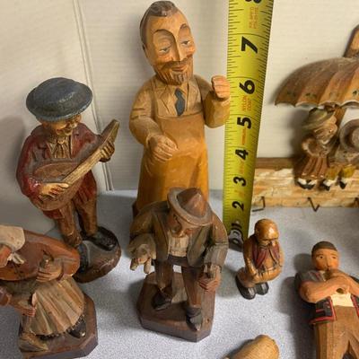 Vintage Carved Wood /Composite Figurines Lot