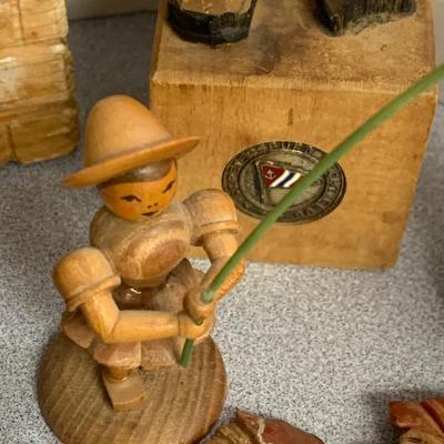 Vintage Carved Wood /Composite Figurines Lot