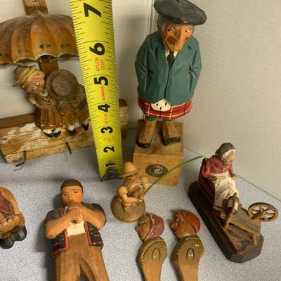 Vintage Carved Wood /Composite Figurines Lot