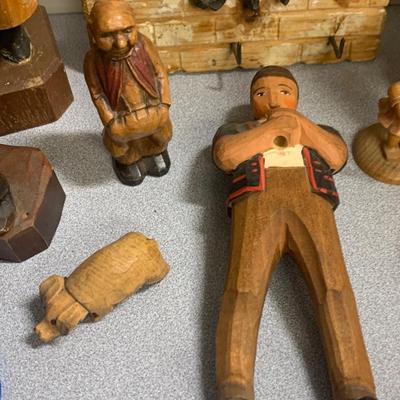Vintage Carved Wood /Composite Figurines Lot