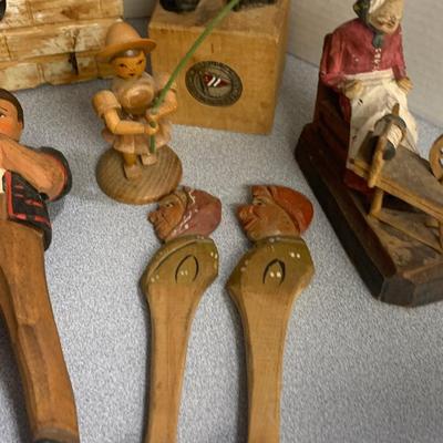 Vintage Carved Wood /Composite Figurines Lot