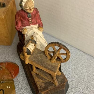 Vintage Carved Wood /Composite Figurines Lot