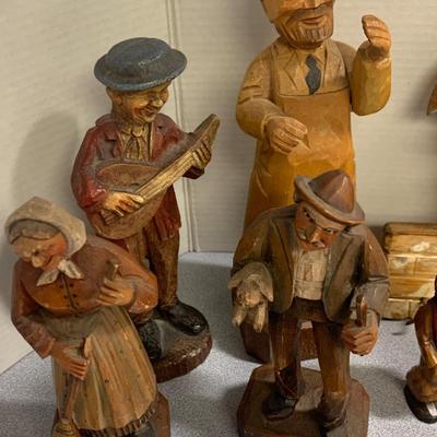 Vintage Carved Wood /Composite Figurines Lot