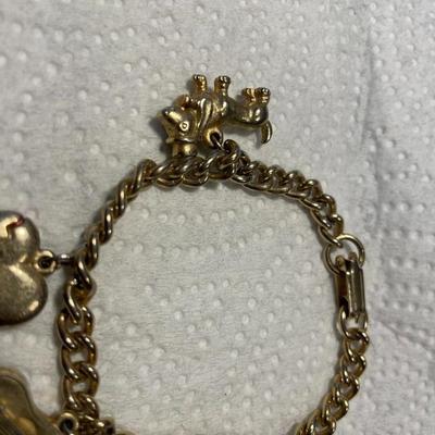 Vintage Scarce 1956 Elvis Presley Charm Bracelet Photo Frame, Guitar, Heart & Hound Dog 7" Long Preowned from an Estate. FREE...
