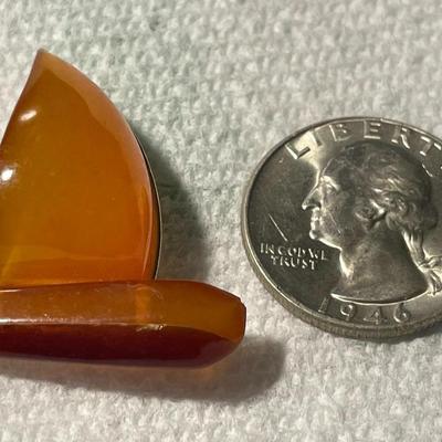 Vintage Baltic Amber Sail Ship Boat Pin in VG Preowned Condition as Pictured. FREE DOMESTIC SHIPPING.