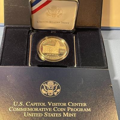2001-P U.S. Capitol Visitor Center Commemorative Silver Dollar Proof $1 Coin as Pictured. FREE DOMESTIC SHIPPING.
