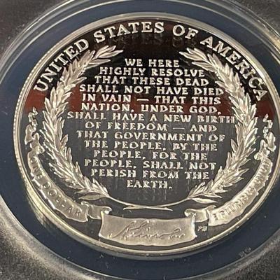 ANACS CERTIFIED 2009-P PROOF-70 DEEP CAMEO LINCOLN COMMEORATIVE SILVER DOLLAR IN A CHERRY WOOD CUSTOM WINDOW BOX.