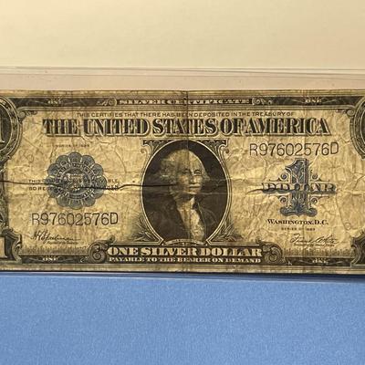 Series of 1923 $1 Horse-blanket Large Sized Silver Certificate Heavily Circulated Condition as Pictured. FREE DOMESTIC SHIPPING.