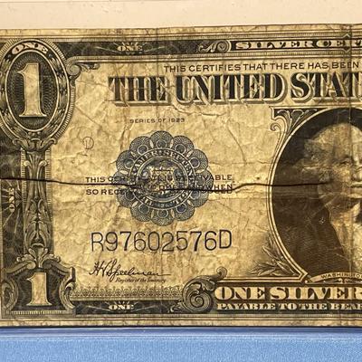 Series of 1923 $1 Horse-blanket Large Sized Silver Certificate Heavily Circulated Condition as Pictured. FREE DOMESTIC SHIPPING.