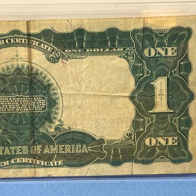 Series of 1899 Large Size $1 "Black Eagle" Silver Certificate - Well Circulated Horse Blanket as Pictured. No Tears Just Folds....
