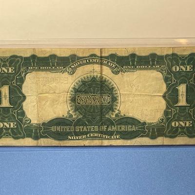 Series of 1899 Large Size $1 "Black Eagle" Silver Certificate - Well Circulated Horse Blanket as Pictured. No Tears Just Folds....