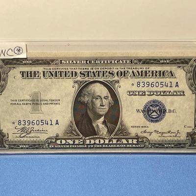 Series 1935-A $1.00 (***Star***) Silver Certificate Uncirculated Condition Serial *83960541A as Pictured. (***Star Banknote***). FREE...