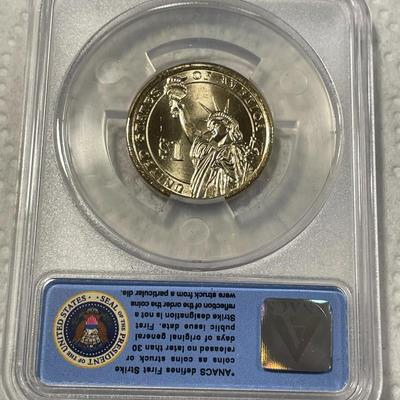 ANACS Certified 2016-D MS67 GERALD FORD Presidential Dollar Coin "First Strike" as Pictured. FREE DOMESTIC SHIPPING.