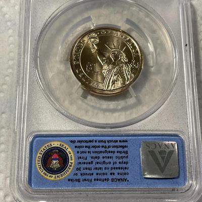 ANACS Certified 2013-P MS67 WOODROW WILSON Presidential Dollar Coin "First Strike" as Pictured. FREE DOMESTIC SHIPPING.
