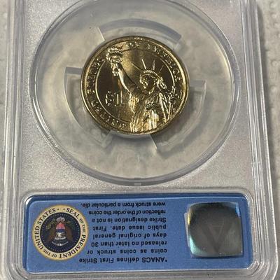 ANACS Certified 2015-D MS67 DWIGHT D. EISENHOWER Presidential Dollar Coin "First Strike" as Pictured. FREE DOMESTIC SHIPPING.