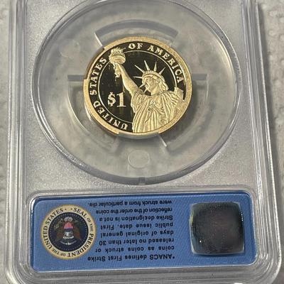 ANACS Certified 2015-S PROOF70 DEEP CAMEO JOHN F. KENNEDY Presidential Dollar Coin "First Strike" as Pictured. FREE DOMESTIC...