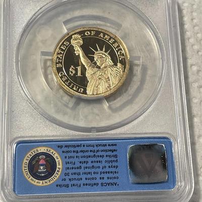 ANACS Certified 2015-S PROOF70 DEEP CAMEO LYNDON B. JOHNSON Presidential Dollar Coin "First Strike" as Pictured. FREE DOMESTIC...