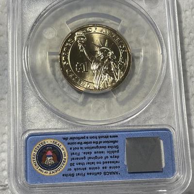 ANACS Certified 2011-P MS67 ULYSSES S. GRANT Presidential Dollar Coin "First Strike" as Pictured. FREE DOMESTIC SHIPPING.
