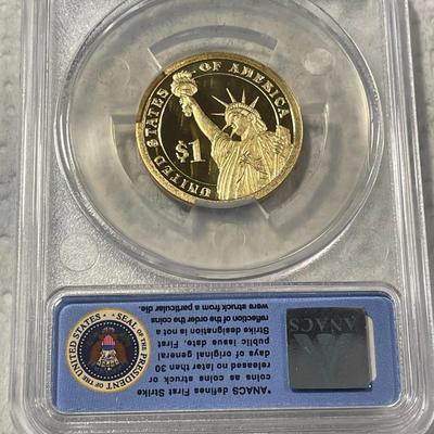 ANACS Certified 2011-S PROOF70 DEEP CAMEO RUTHERFORD B. HAYES Presidential Dollar Coin "First Strike" as Pictured. FREE...
