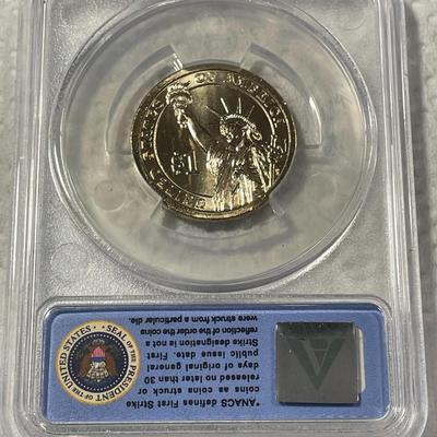 ANACS Certified 2011-P MS67 RUTHERFORD B. HAYES Presidential Dollar Coin "First Strike" as Pictured. FREE DOMESTIC SHIPPING.
