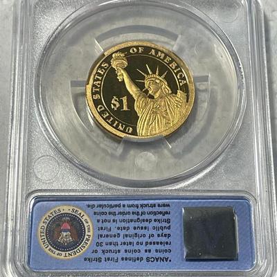 ANACS Certified 2010-S PROOF70 DEEP CAMEO FRANKLIN PIERCE Presidential Dollar Coin "First Strike" as Pictured. FREE DOMESTIC...