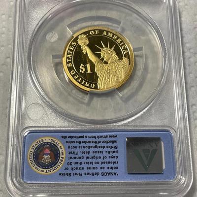 ANACS Certified 2010-S PROOF70 DEEP CAMEO MILLARD FILLMORE Presidential Dollar Coin "First Strike" as Pictured. FREE DOMESTIC...