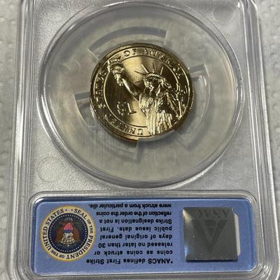 ANACS Certified 2010-D MS67 MILLARD FILLMORE Presidential Dollar Coin "First Strike" as Pictured. FREE DOMESTIC SHIPPING.