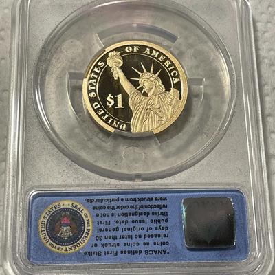 ANACS Certified 2014-S PROOF70 DEEP CAMEO CALVIN COOLIDGE Presidential Dollar Coin "First Strike" as Pictured. FREE DOMESTIC...