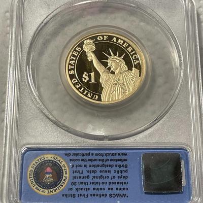 ANACS Certified 2014-S PROOF70 DEEP CAMEO WARREN HARDING Presidential Dollar Coin "First Strike" as Pictured. FREE DOMESTIC...