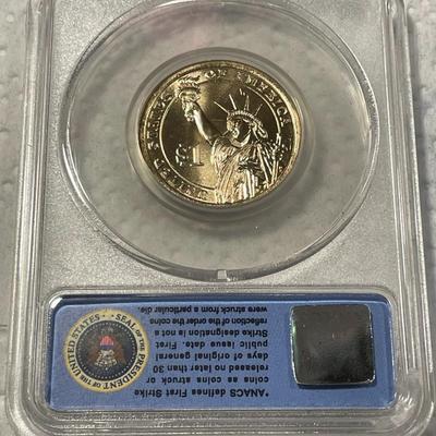 ANACS Certified 2014-D MS67 WARREN HARDING Presidential Dollar Coin "First Strike" as Pictured. FREE DOMESTIC SHIPPING.